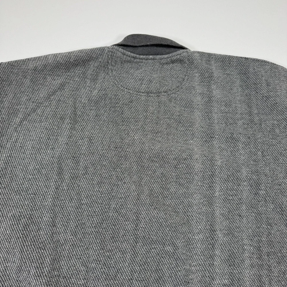 Vintage Orvis Elbow Patch Pullover Sweater Mens L Gray Herringbone Cotton Knit